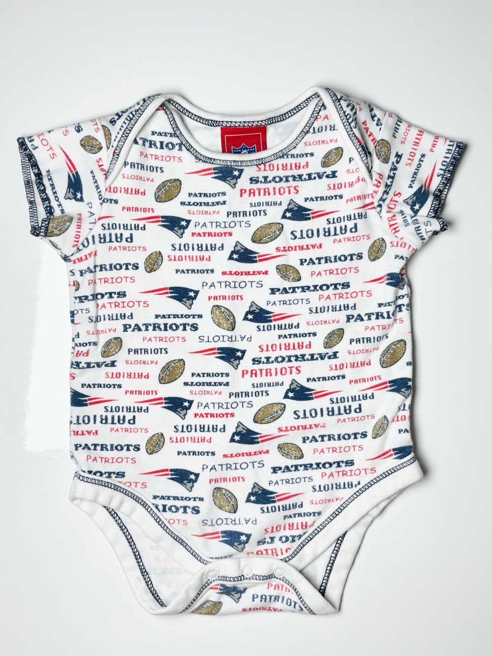 Official NFL New England Patriots All Over Print Team Onesie NB 3-6M